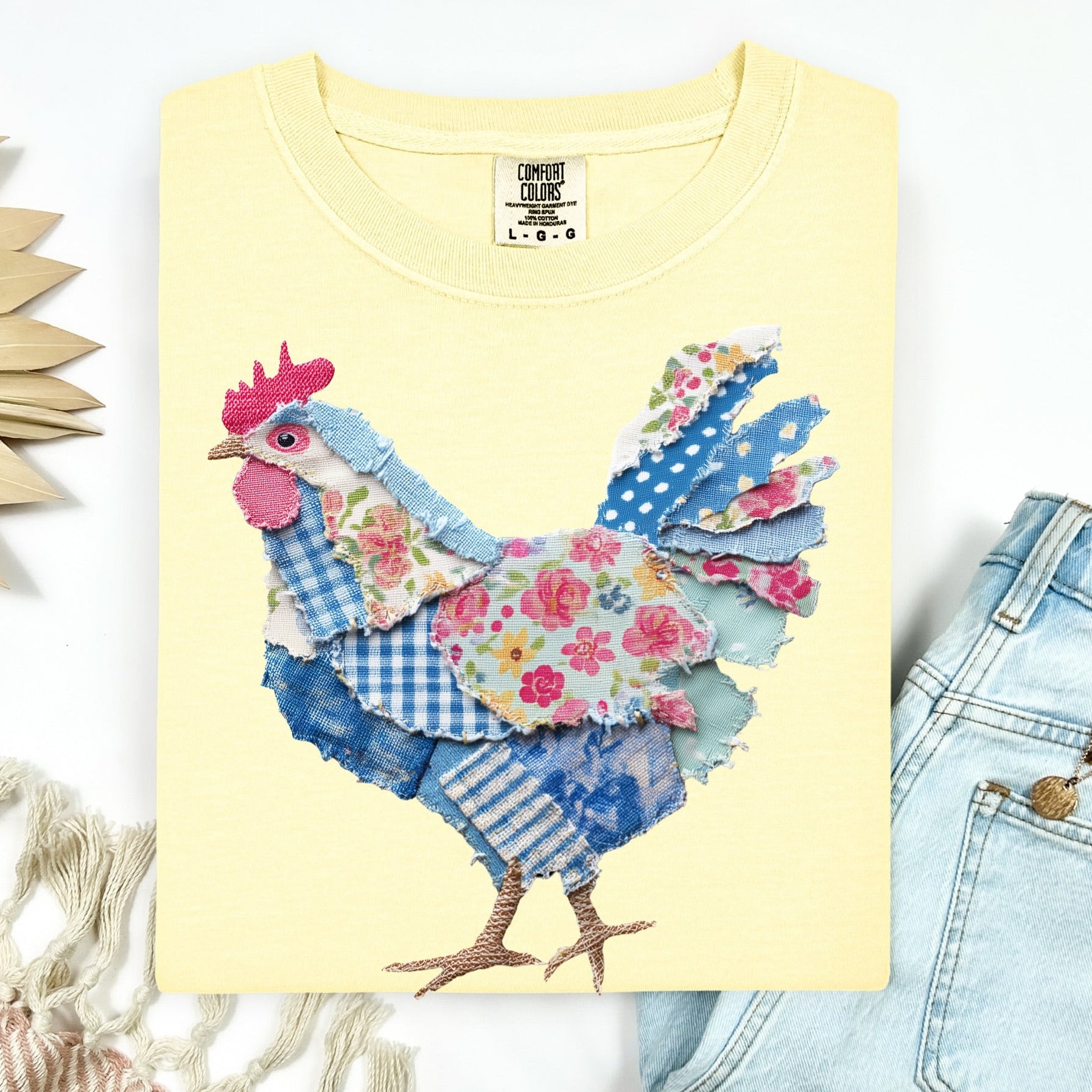 patchwork spring chicken clear film screen print – So Darling Screen Prints
