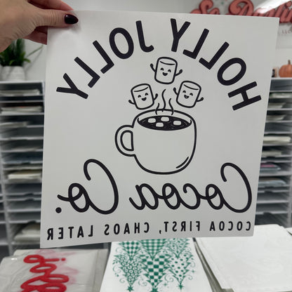 holly jolly cocoa co. screen print transfer•