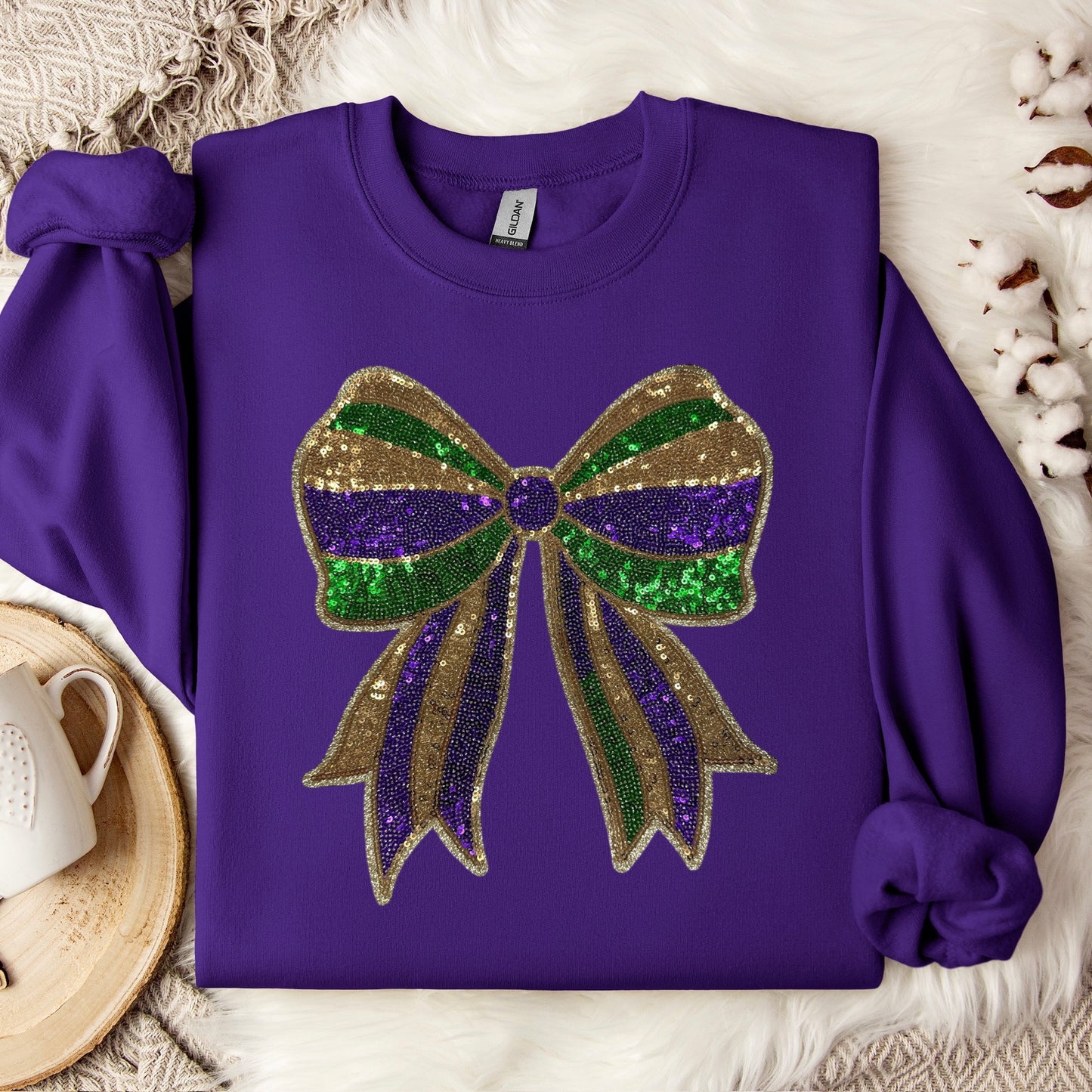 Sequins Patch - Mardi Gras Bow