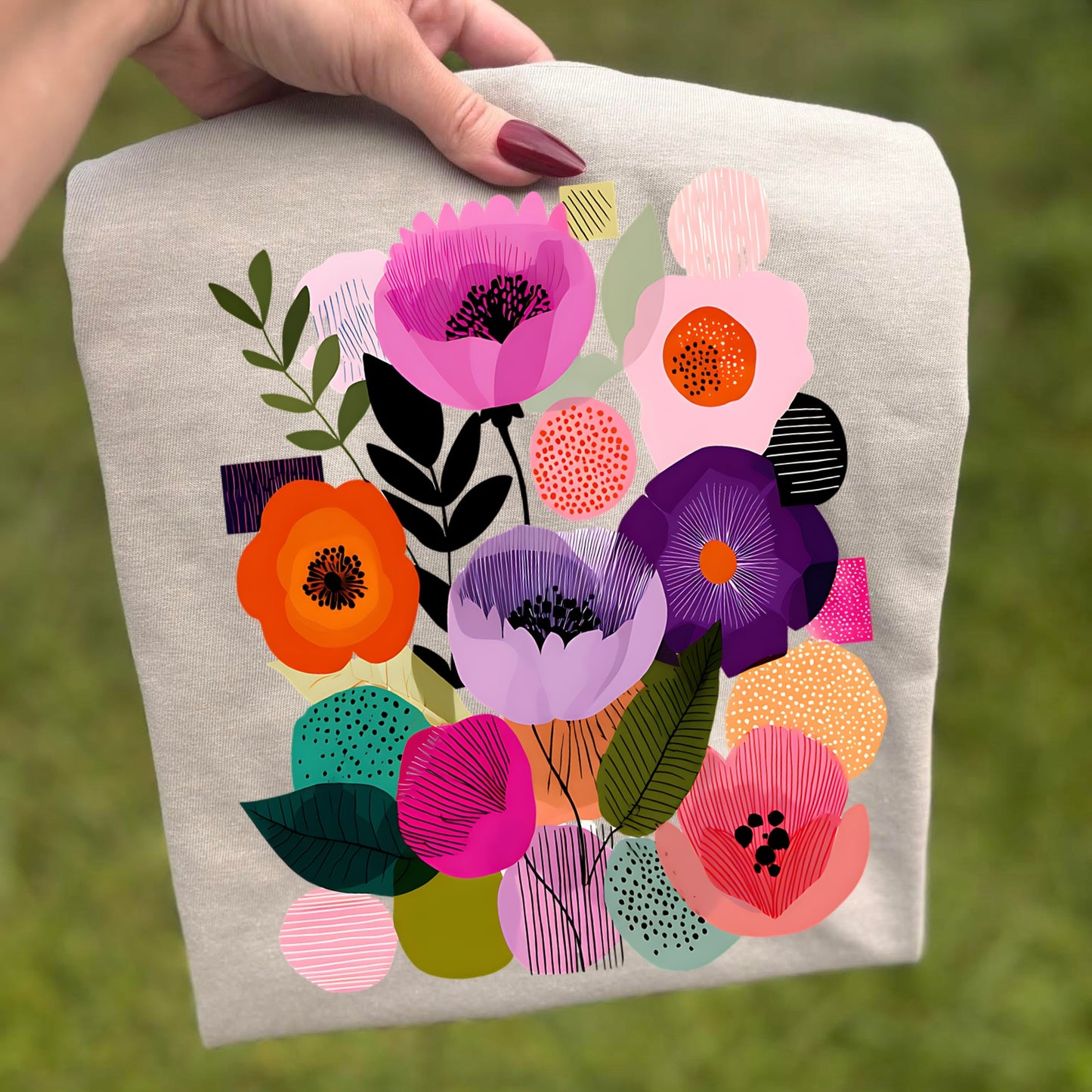 abstract florals clear film screen print