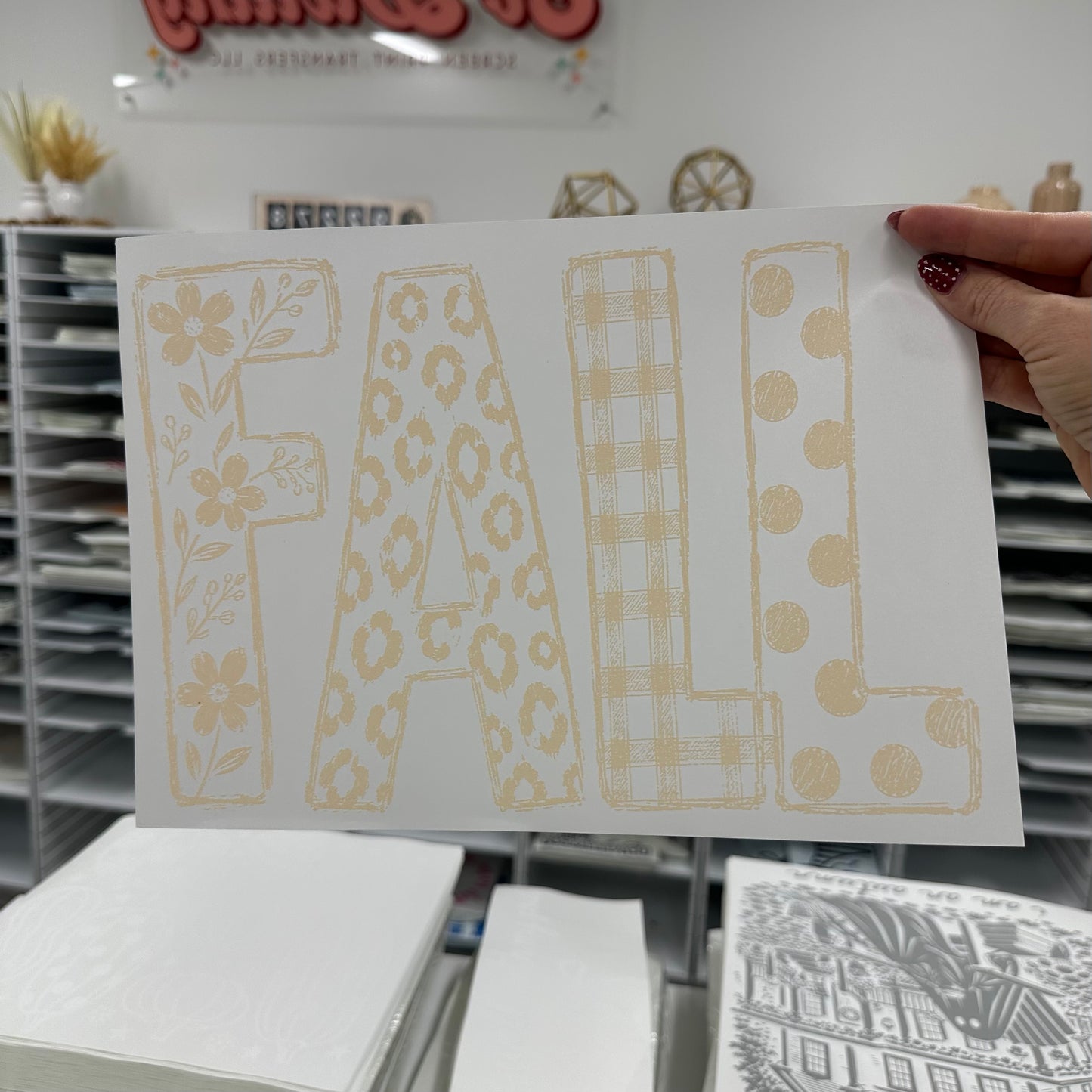 FALL doodle font screen print transfer•