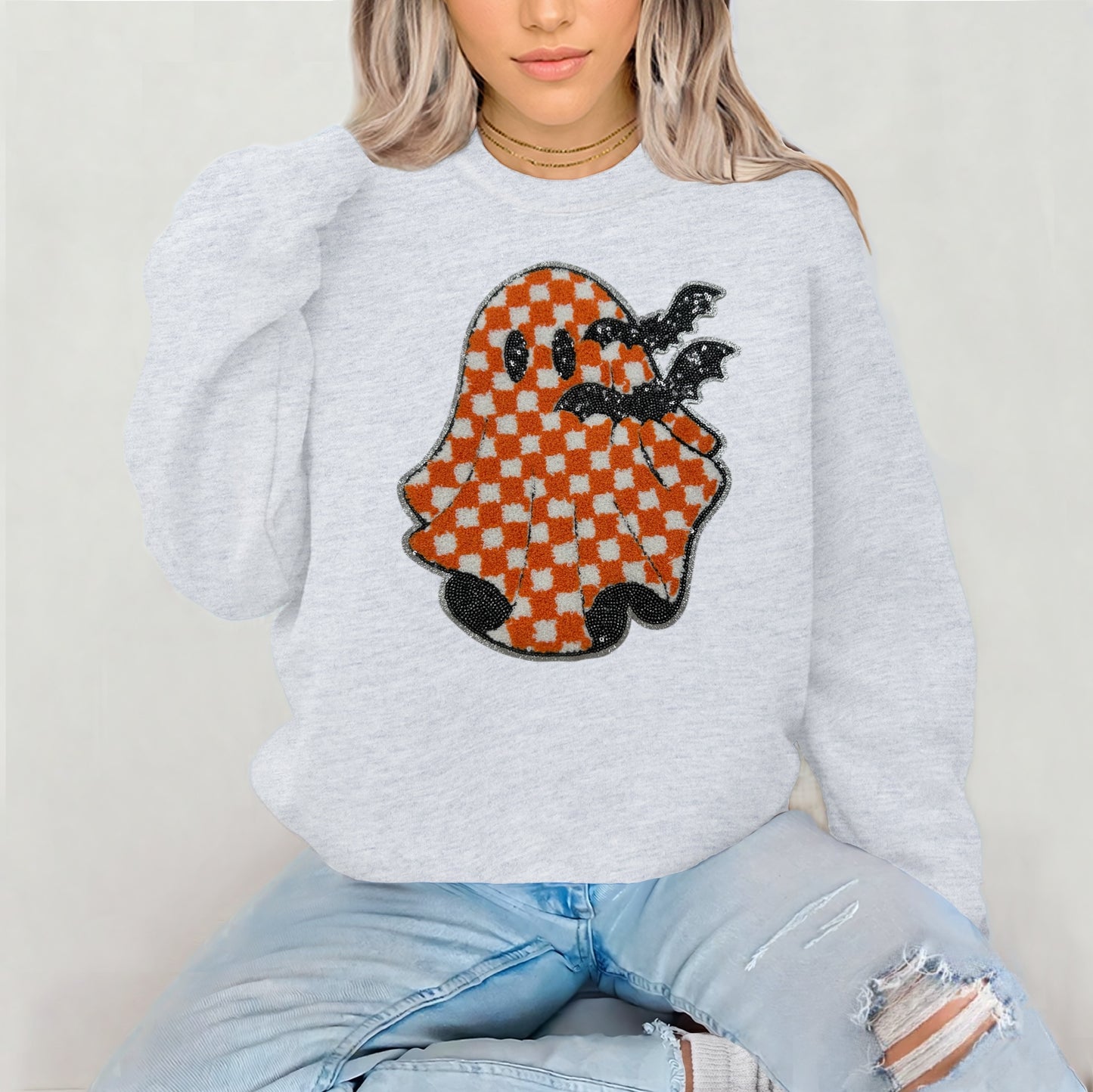 Chenille Patch - Checker Ghost
