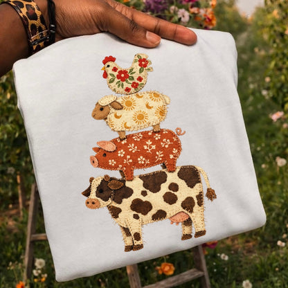 PRE-ORDER stacked farm animals DTF 7-10 biz day tat