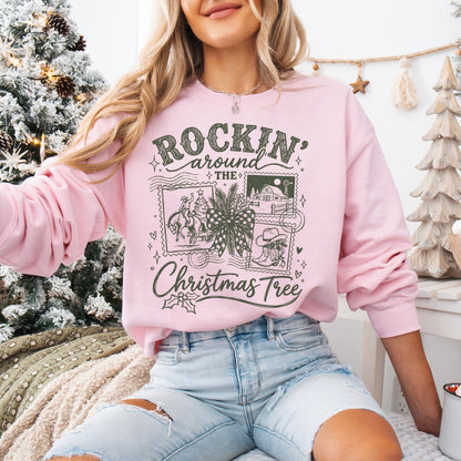 rockin around the christmas tree screen print transfer•