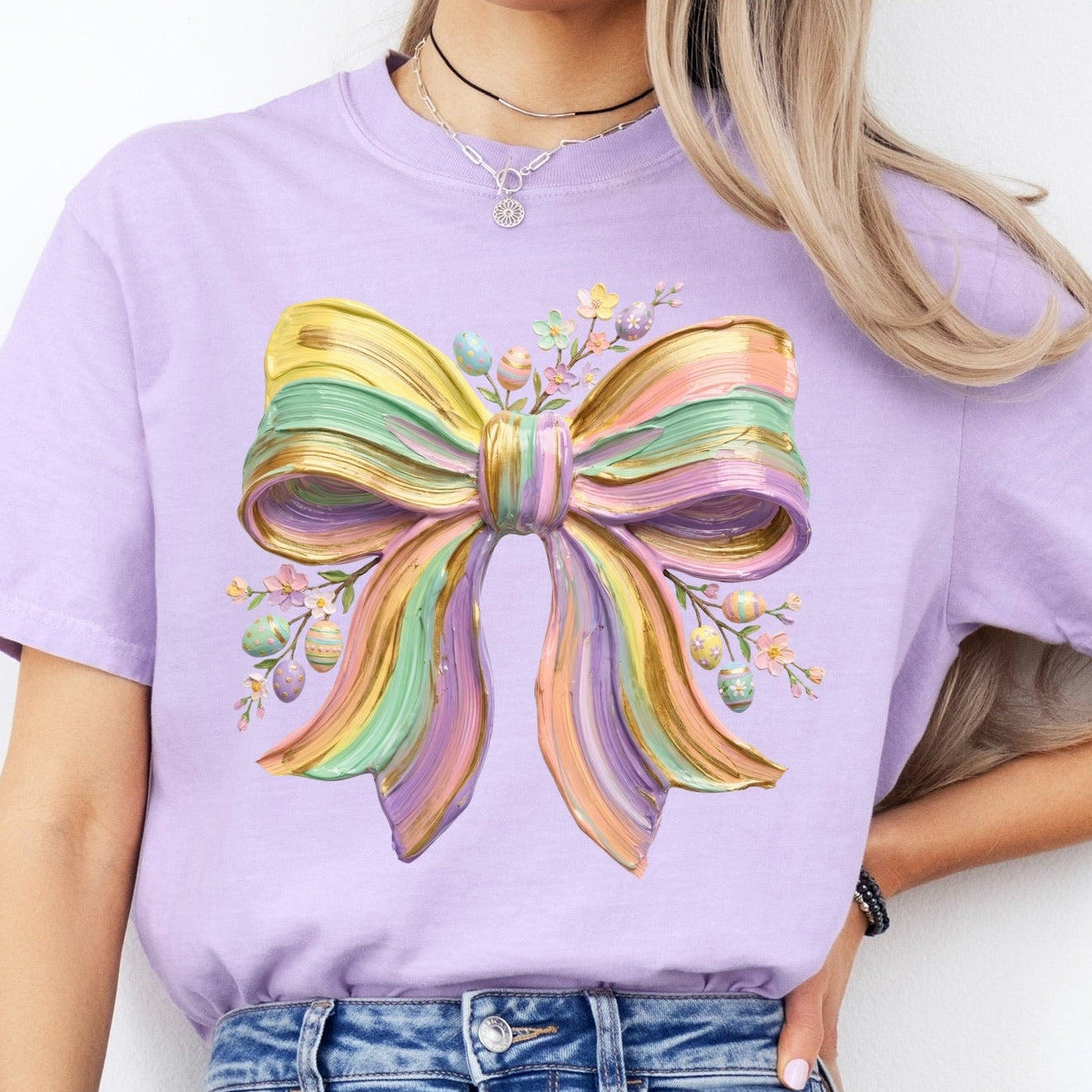 Easter Bow clear film screen print