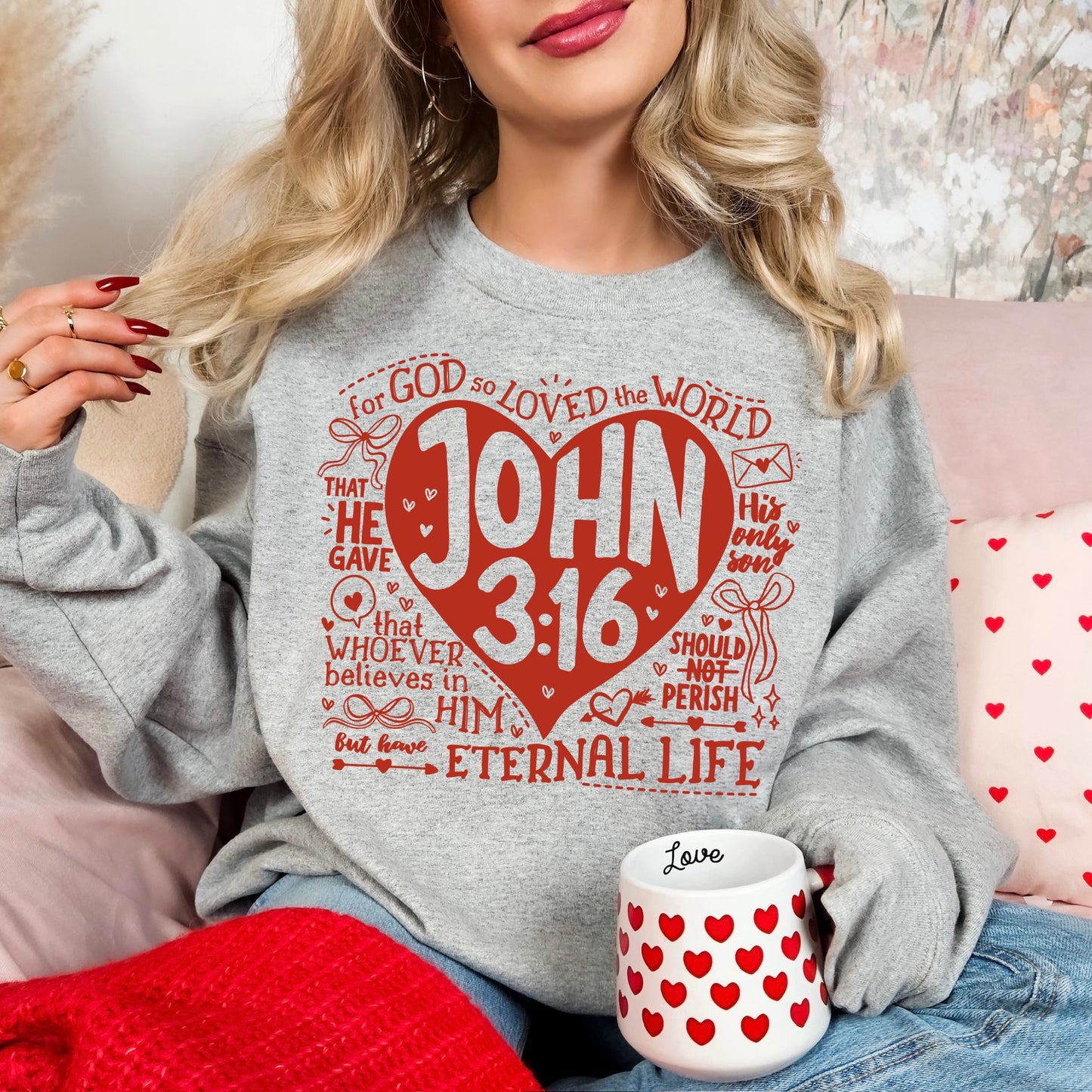 valentines John 3:16 screen print transfer