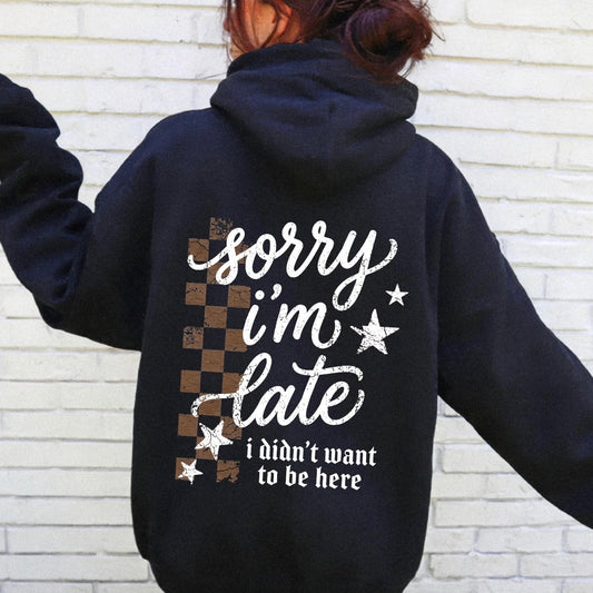 sorry im late clear film screen print