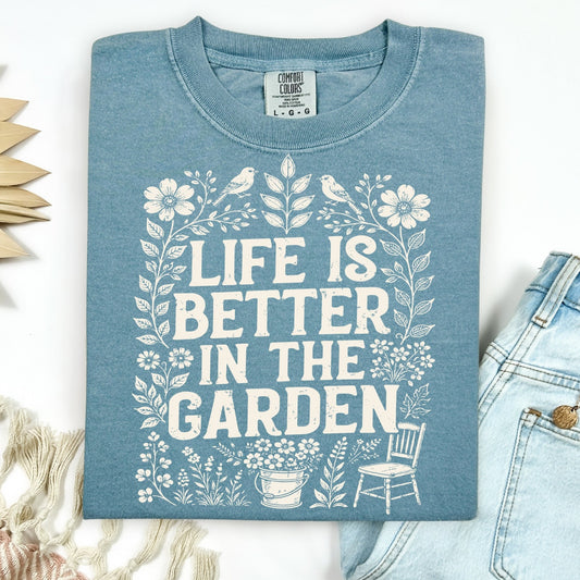 life is better in the garden  screen print transfer•