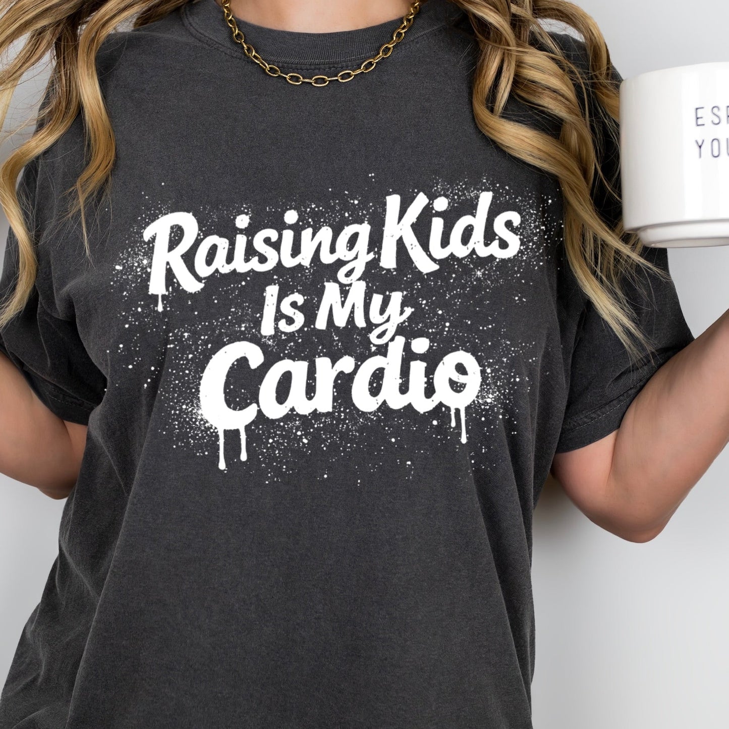 raising kids is my cardio screen print transfer