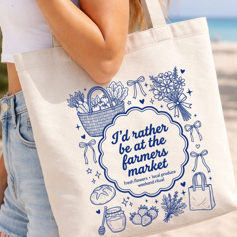 Id rather be at the farmers market screen print transfer•