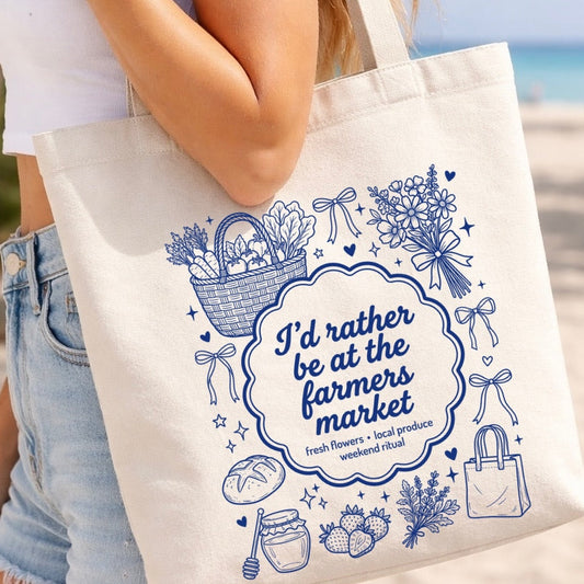 Id rather be at the farmers market screen print transfer•