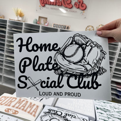 home plate social club screen print transfer