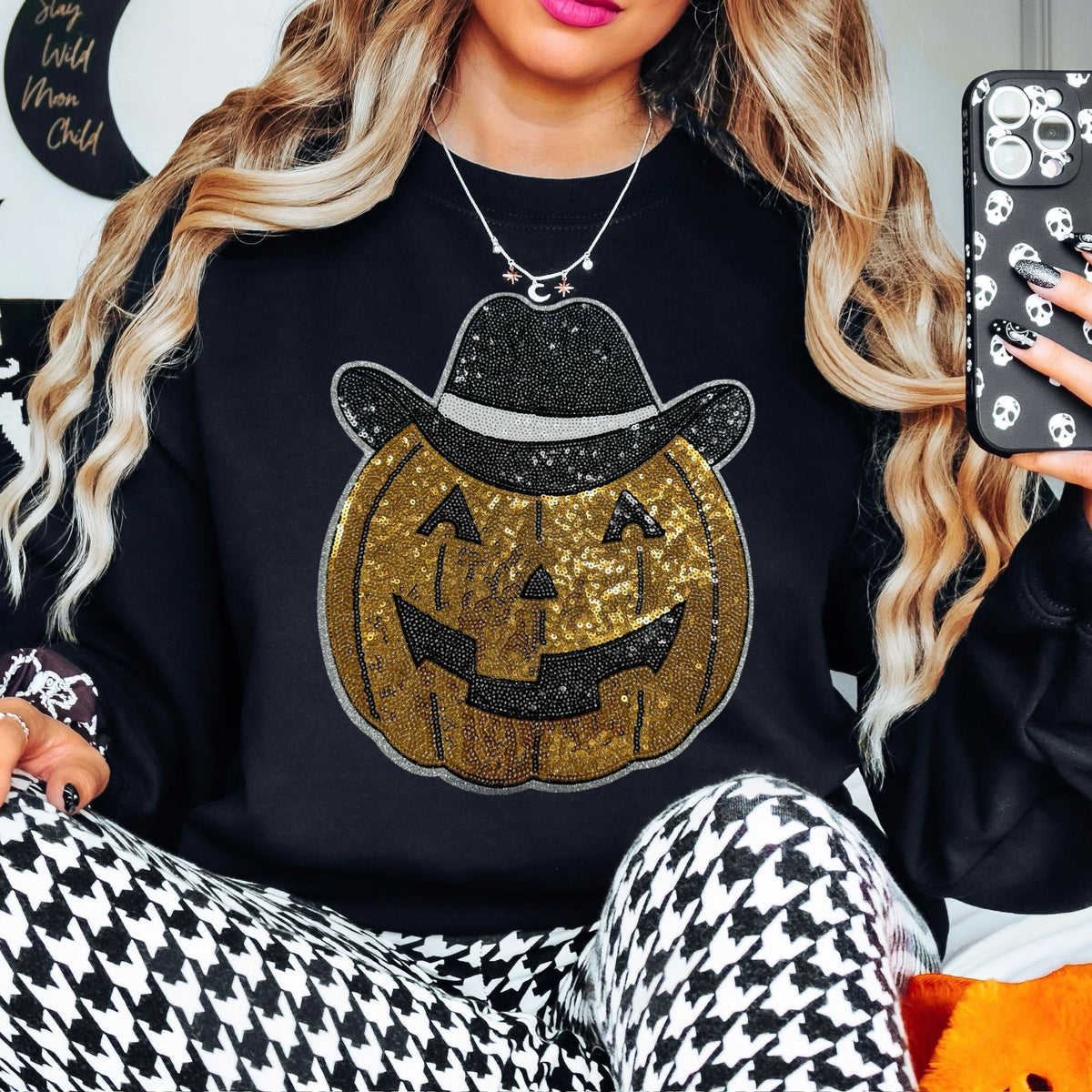 Sequins Patch - western pumpkin
