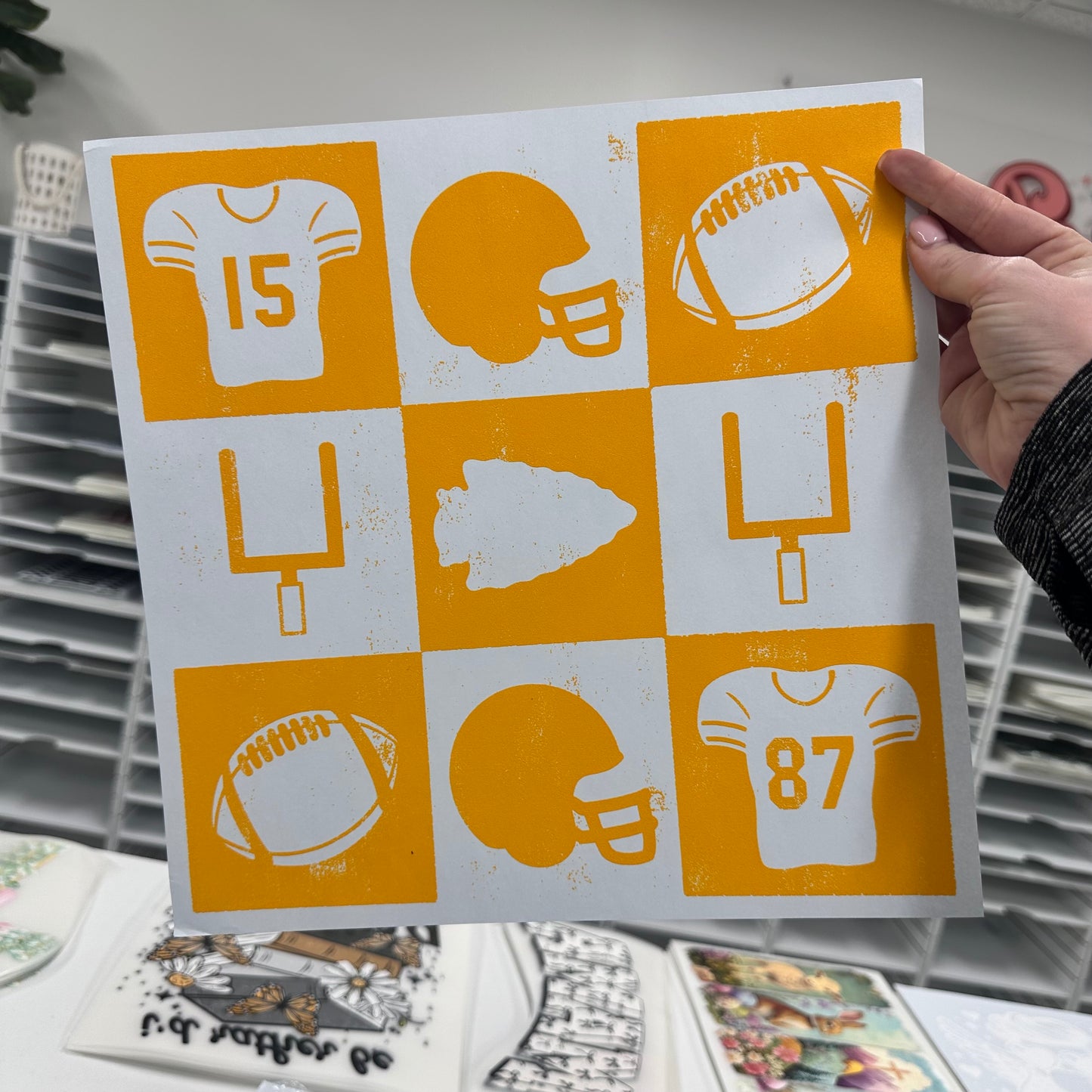 KC football checker collage screen print transfer