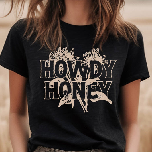Howdy Honey screen print transfer