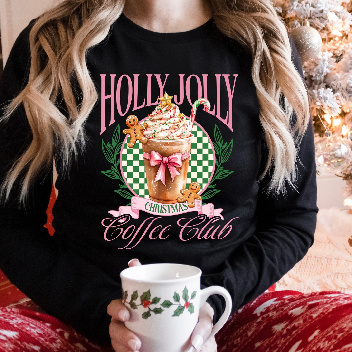 holly jolly coffee club clear film transfer