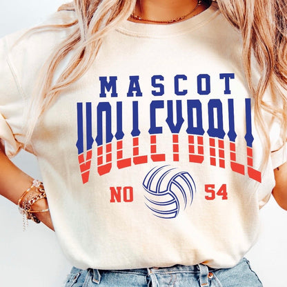 semi-custom VOLLEYBALL mascot (design set up only)