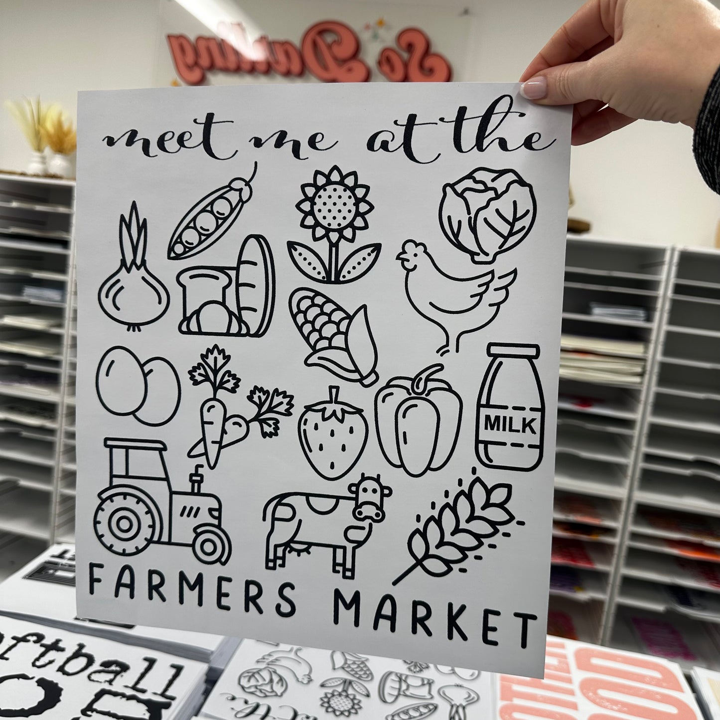 MEET ME AT THE FARMERS MARKET SCREEN PRINT TRANSFER