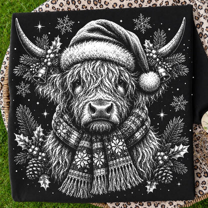 christmas cow screen print transfer