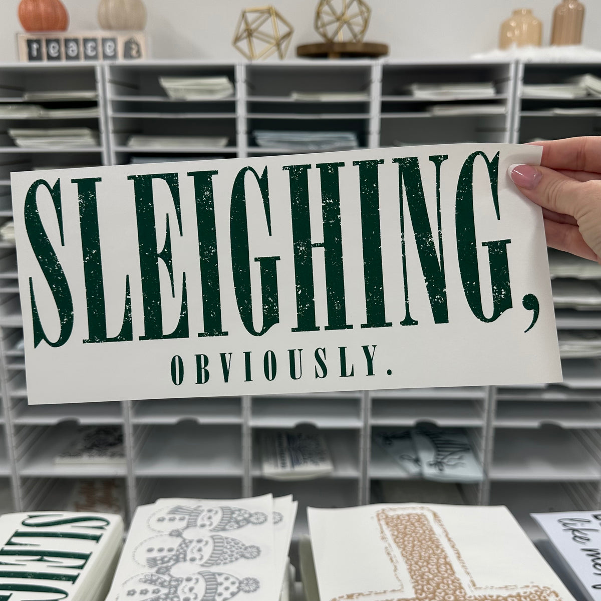 sleighing, obviously screen print transfer•