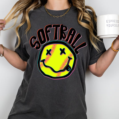 SOFTBALL smile clear film screen print