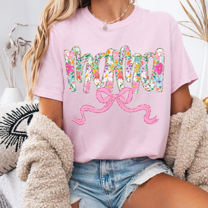 floral mama clear film screen print