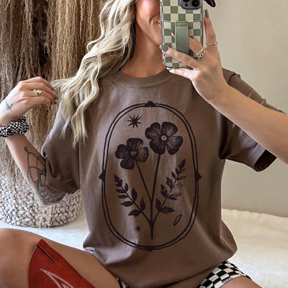 framed florals screen print transfer•