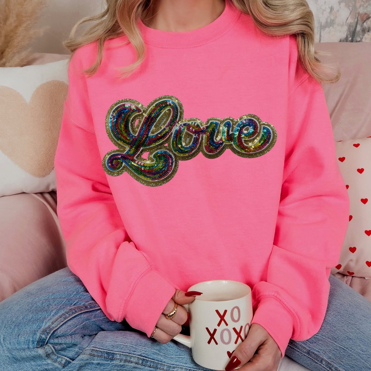 Sequins Patch -  Love multi color