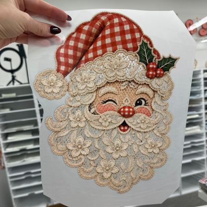 Lace Santa clear DTF PRE-ORDER 5-7 biz day tat