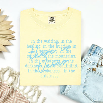 There is Jesus screen print transfer•