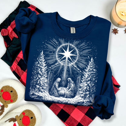 half tone nativity screen print transfer