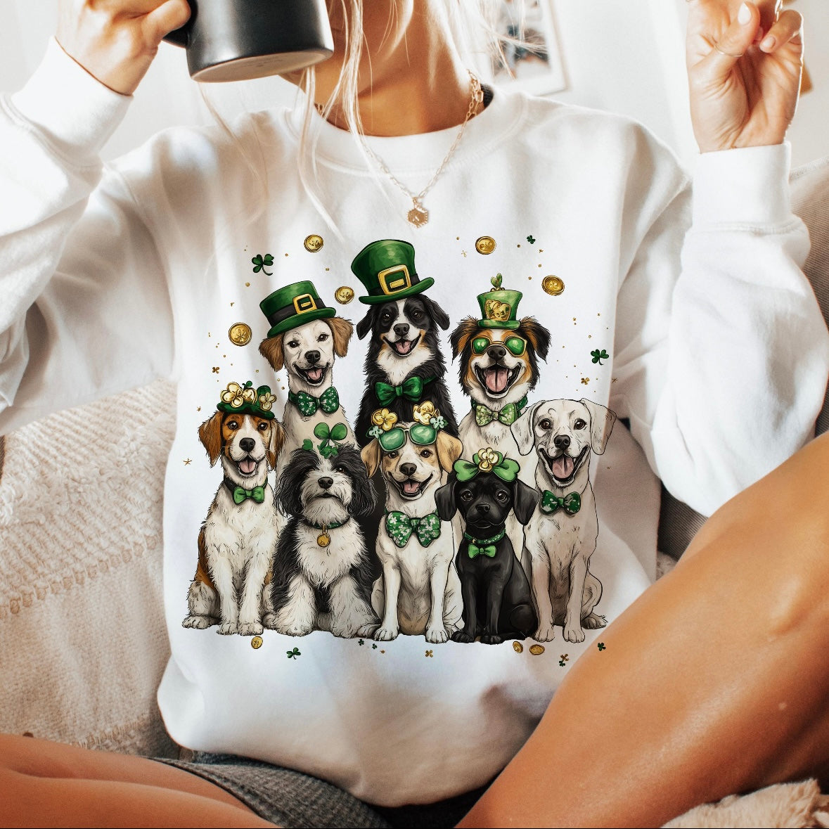 St. Patty's Dogs clear film screen print