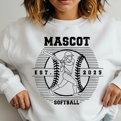 semi-custom SOFTBALL mascot (design set up only)