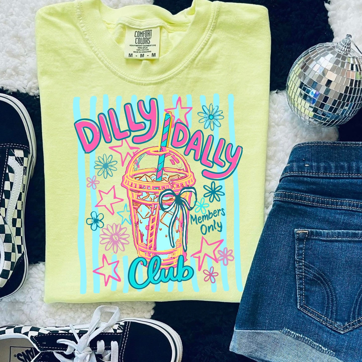 ice coffee dilly dally club clear film screen print•