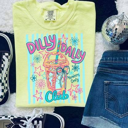 ice coffee dilly dally club clear film screen print•