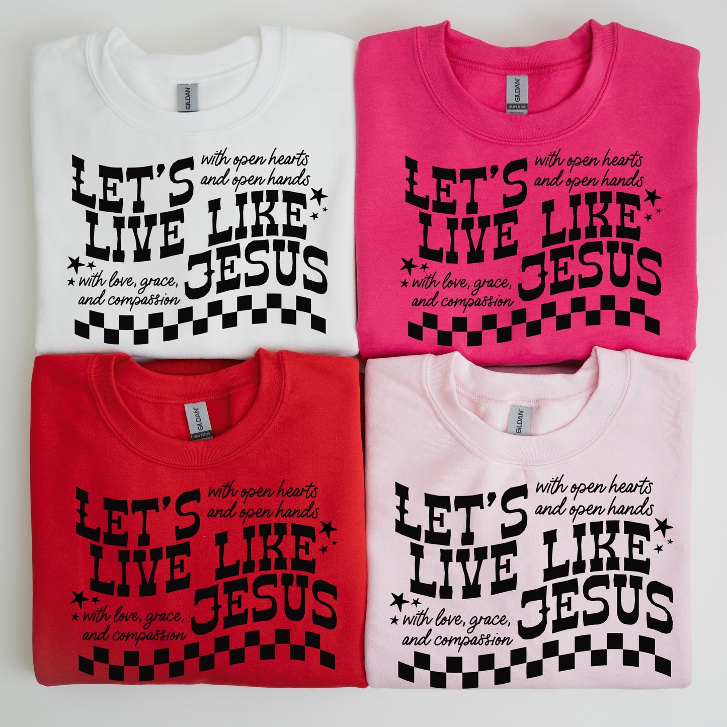 lets live like Jesus screen print transfer