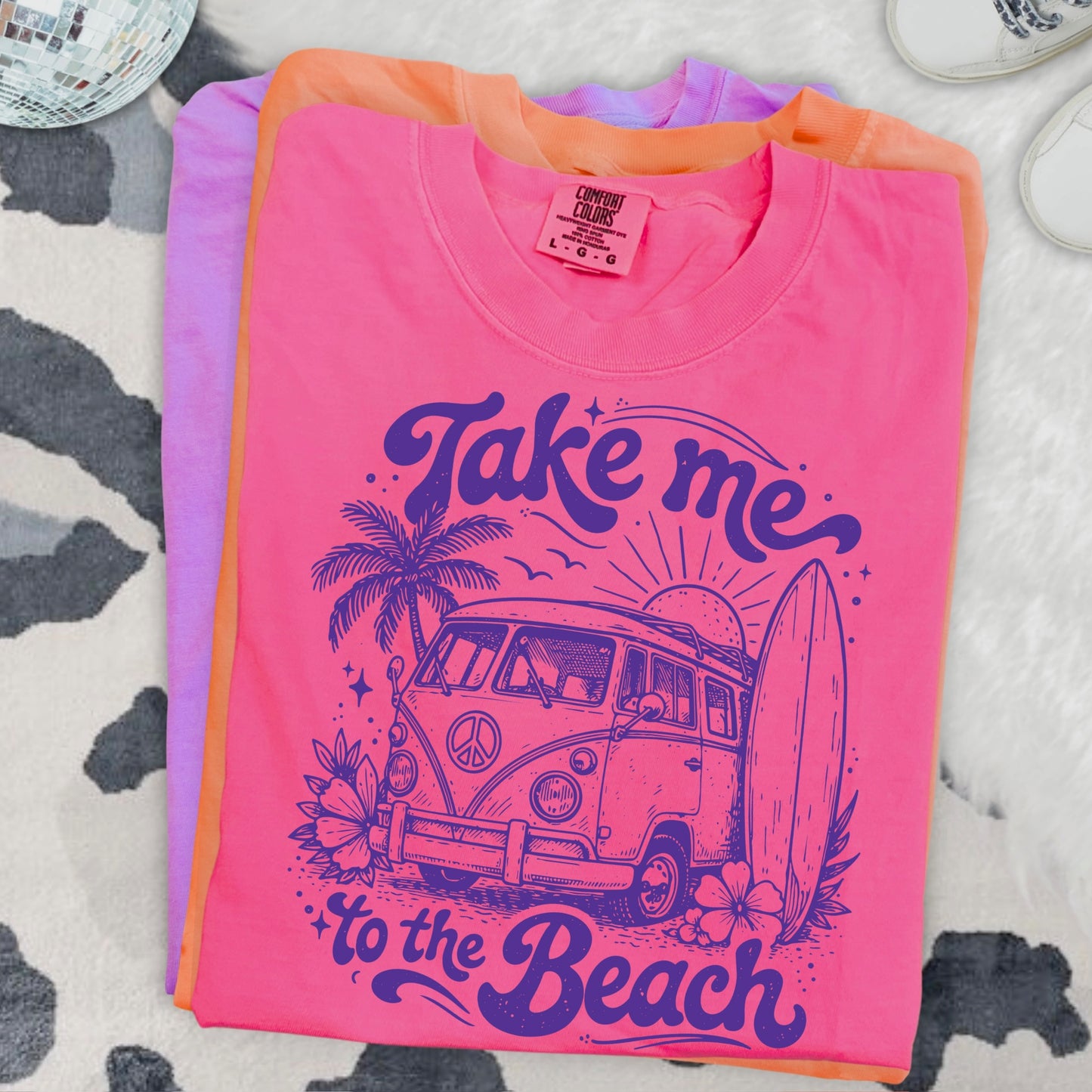 take me to the beach screen print transfer•
