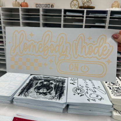 Homebody Mode screen print transfer