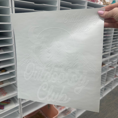 outdoorsy club screen print transfer•