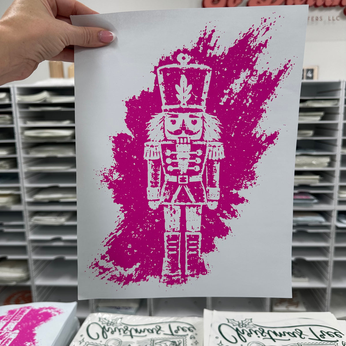 hot pink nutcracker screen print transfer•