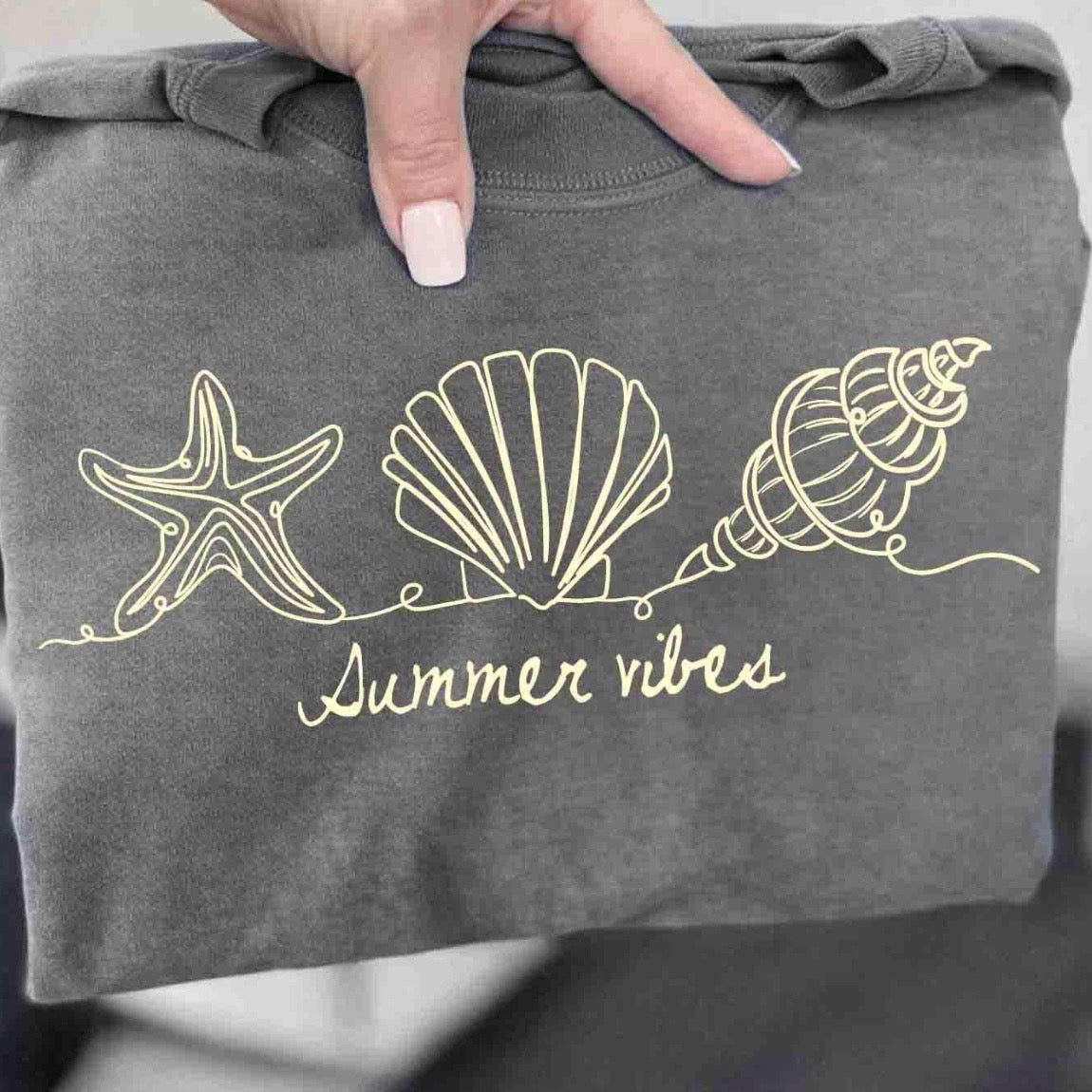 sea shells summer vibes screen print transfer