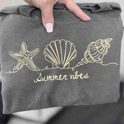 sea shells summer vibes screen print transfer
