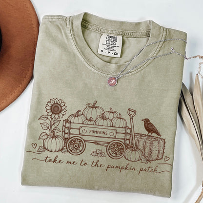 take to the pumpkin patch screen print transfer•
