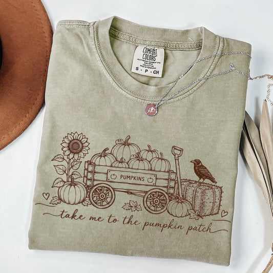 take to the pumpkin patch screen print transfer•
