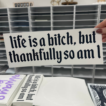 life is a bitch so am I screen print transfer•