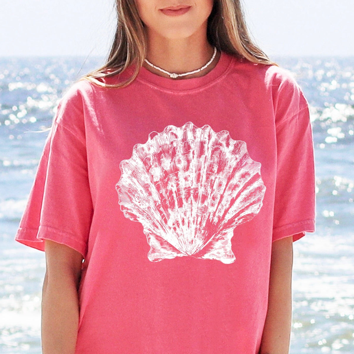 Shell Screenprint Sketch sea shell screen print transfer• – So Darling Screen Prints