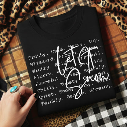 Let it Snow word art screen print transfer