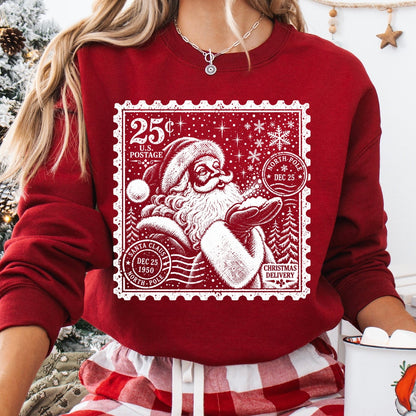 santa stamp screen print transfer