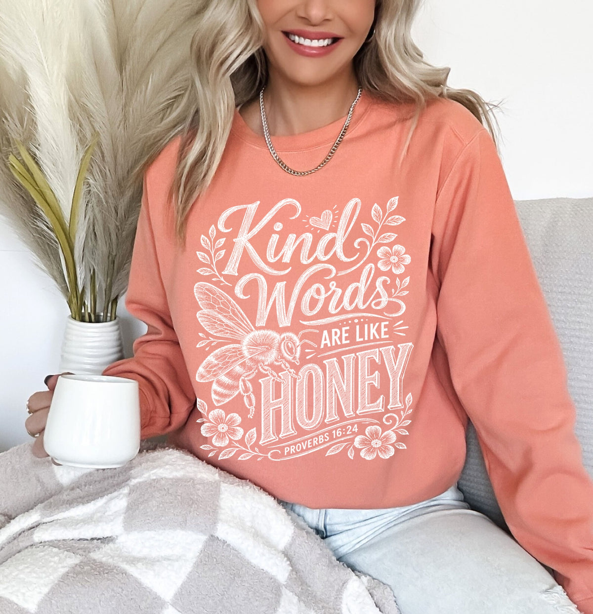 kind words are like honey screen print transfer•