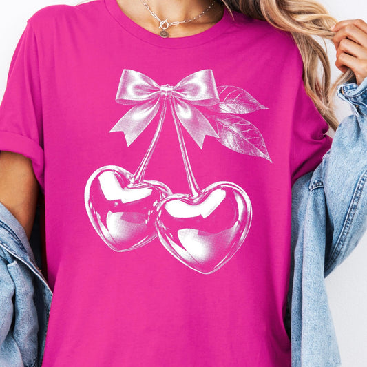 cherry hearts half tone screen print transfer•